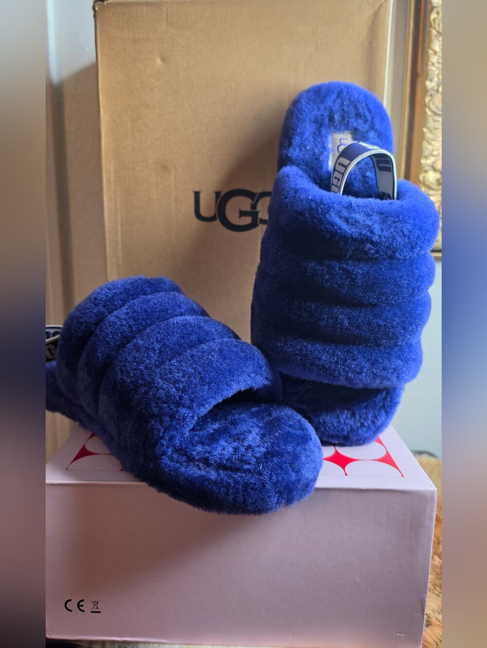 UGG Cozy Fuzz Slider in Purple Color